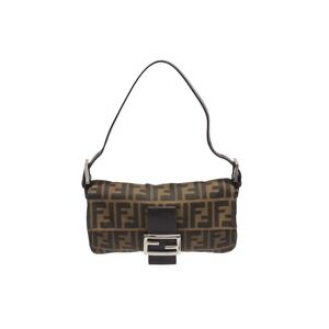 FENDI Mamma Bucket Handbag Zucca Brown Canvas Leather